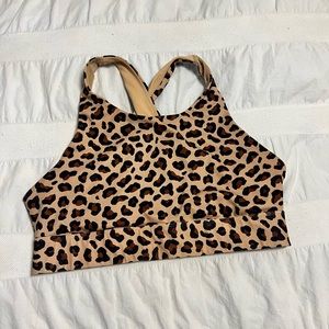 Fabletics- leopard print sports bra